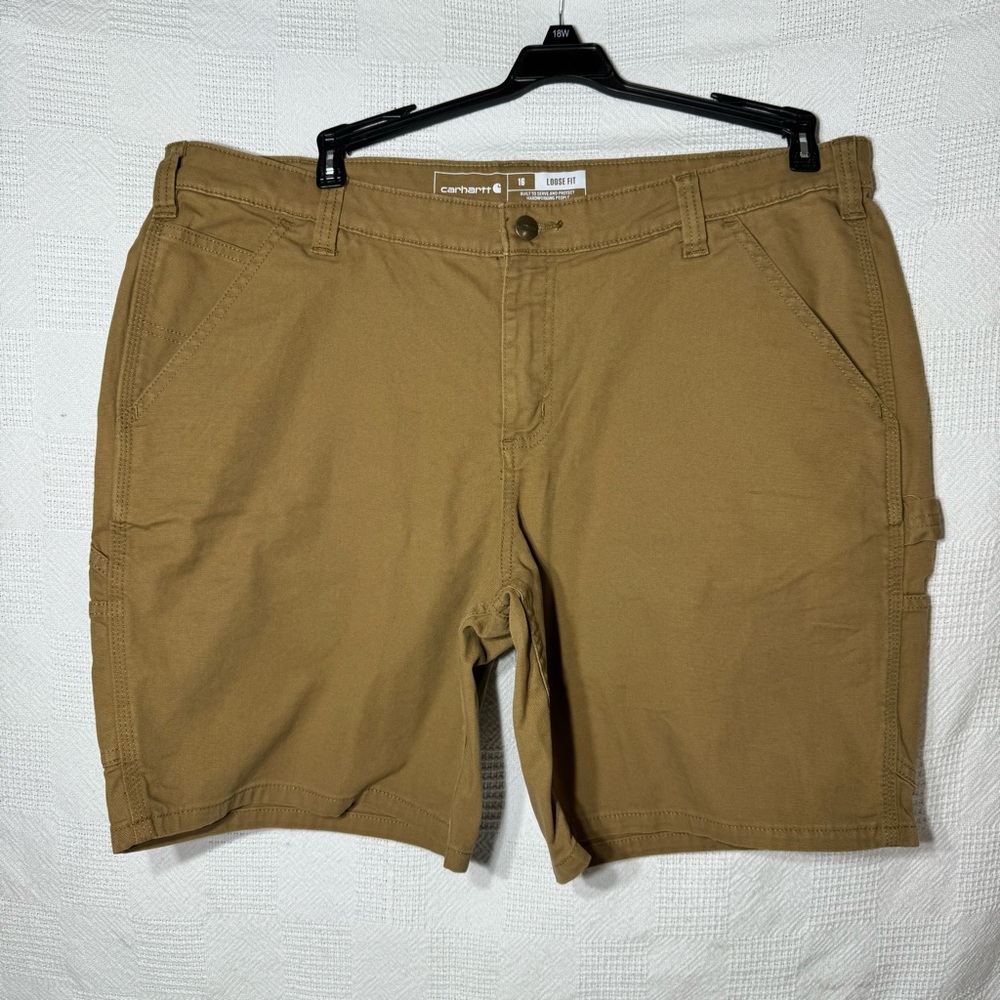 Carhartt Tan Cargo Shorts for Versatile Outdoor Wear Womens Size‎ 16 Loose Fit